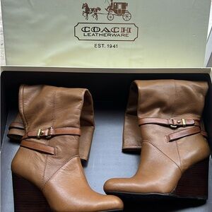 Coach Women's Tan Leather Boots